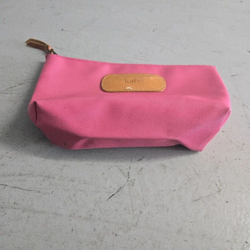 Jon Hart Design Large Travel Kit Pink Coated Canvas Toiletry Makeup Bag 